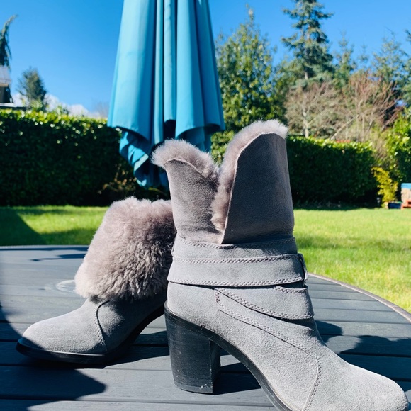 Grey booties W faux fur - Picture 3 of 6
